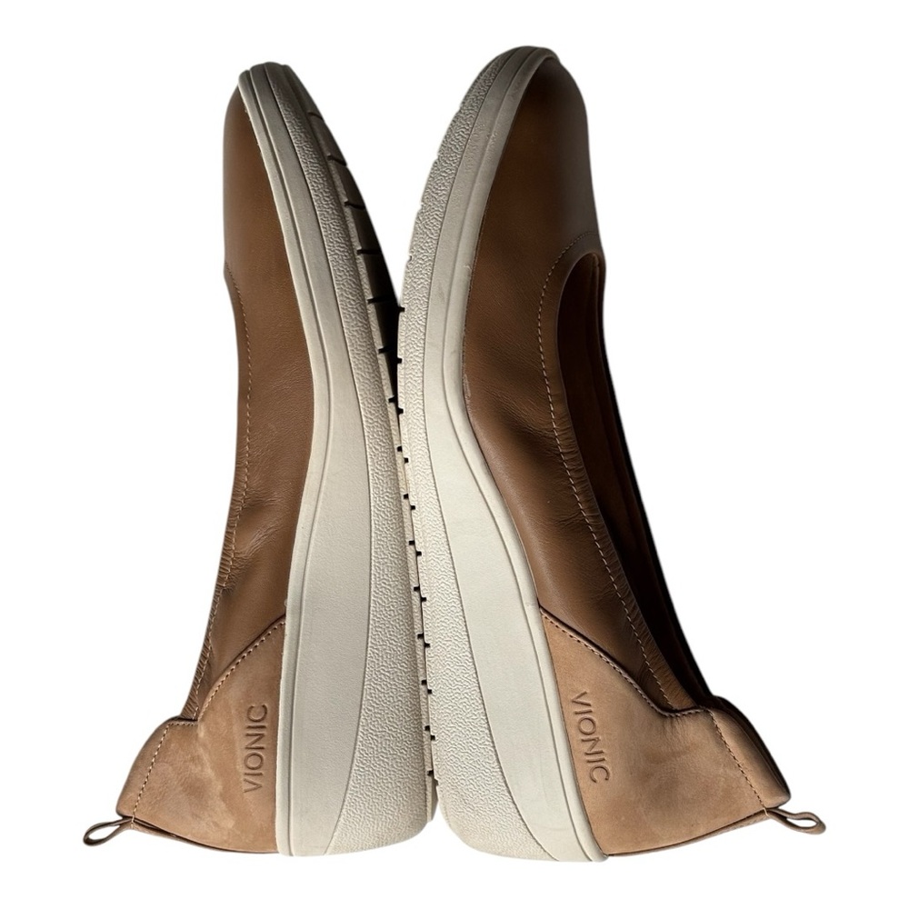 Vionic Jacey Ellery slip-on wedge heel closed toe dark brown leather shoe | 10 - Picture 9 of 12
